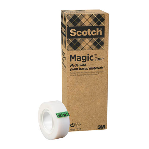 Ragasztószalag 19mmx33m Scotch Magic Tape Green Line- 900-1933-9- környezetbarát 9tek/csom