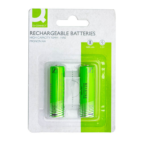 Akku újratölthető Q-CONNECT KF15165 NiMH AA 2db-os csomag