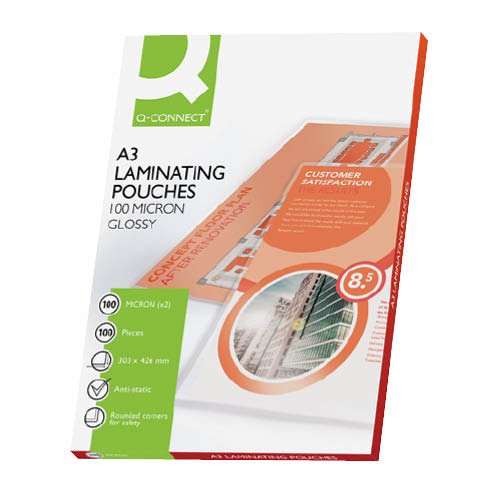 Lamin&#225;l&#243; f&#243;lia A/3 100 mikron f&#233;nyes Q-CONNECT KF04123