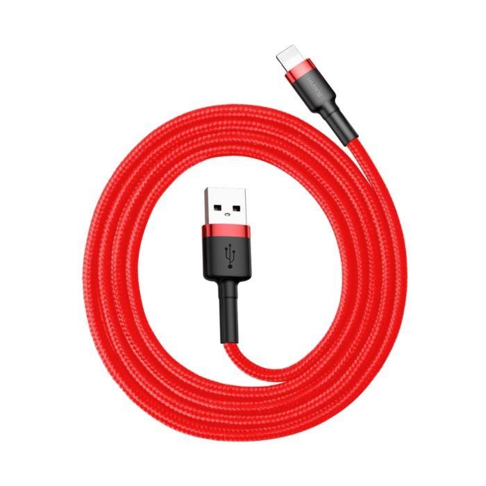 Adatk&#225;bel Baseus cafule USB - Lightning 2.4A 1m CALKLF-B09 piros