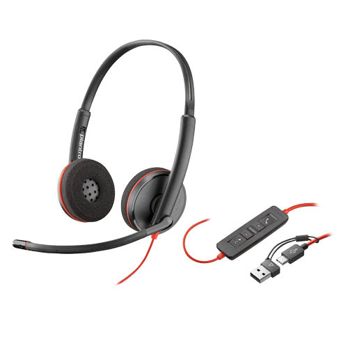 Fejhallgató mikrofonnal HP Poly Blackwire 3220 Stereo USB-C Headset
