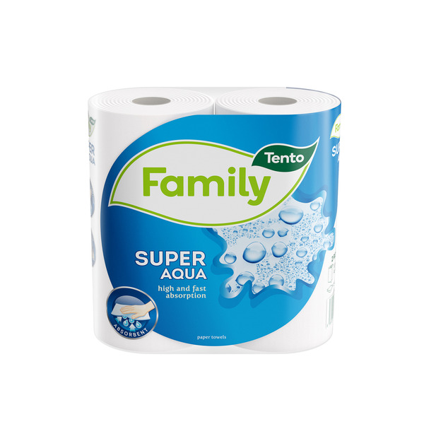 Pap&#237;rt&#246;rlő TENTO Family Super Aqua 2 r&#233;tegű 2 tekercses