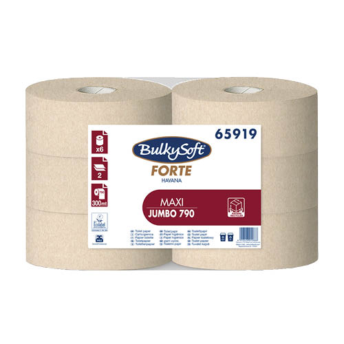 Toalettpap&#237;r BULKYSOFT Havana Midi 25 cm 790 lapos 2 r&#233;tegű barna