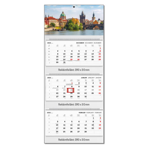 Képes speditőrnaptár T082 3 tömbös 3 havi spirálos Város