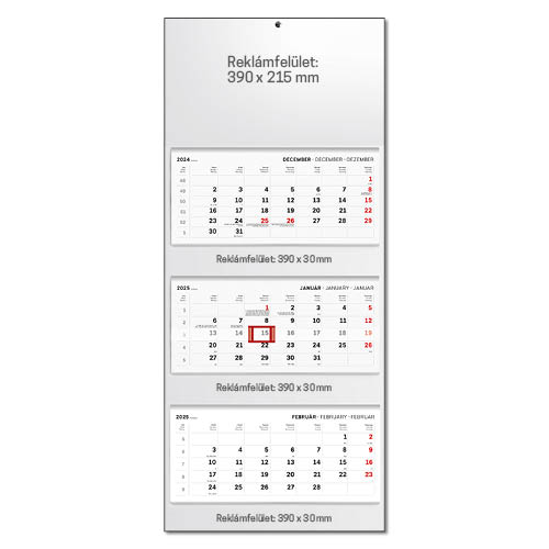 Képes speditőrnaptár T083 3 tömbös 3 havi tűzött Üres fej