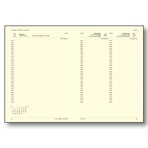 Agenda A/5 napi DUPLEX D021 k&#233;k-must&#225;r