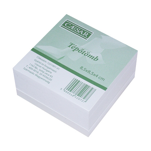 Kockatömb 85x85x40mm fehér ragasztott Caesar