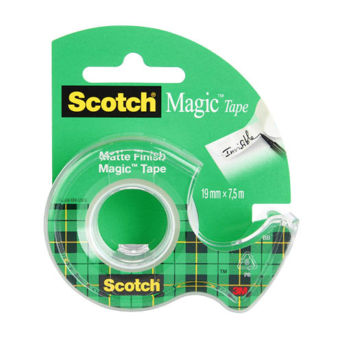 Ragasztószalag 19mmx7,5m SCOTCH® Magic™ 8-1975D írható utántölthető adagolón