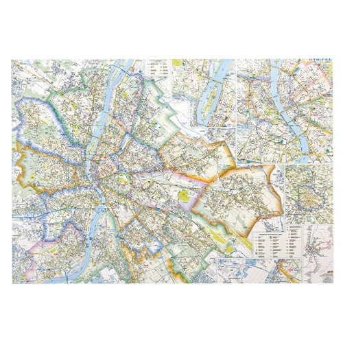 Falitérkép fémléces Budapest térkép 140 x 100 cm