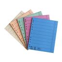 Dividers A/4 cardboard mixed pack of 100 pieces (blue, red, green, yellow, orange) Q-CONNECT