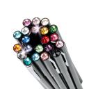 Golyósirón fekete 13,5cm "MADE WITH SWAROVSKI ELEMENTS" mágneses black diamond türkiz