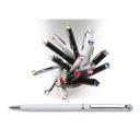 Golyósirón SLIM színes kristállyal díszítve fehér tolltest 13 cm light siam sötétkék