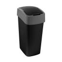 Billenőfedeles szemetes CURVER "PACIFIC FLIP BIN" 45l fekete/szürke