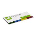 Öntapadós oldaljelölő PP 25x45mm 4x40címke Q-CONNECT KF01225 átlátszó színes szélű