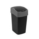 Billenőfedeles szemetes CURVER "PACIFIC FLIP BIN" 25l fekete/szürke szelektív